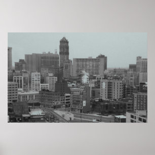 Póster skyline de detroit