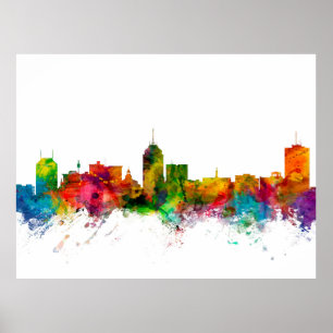Poster Skyline de Fresno Califórnia