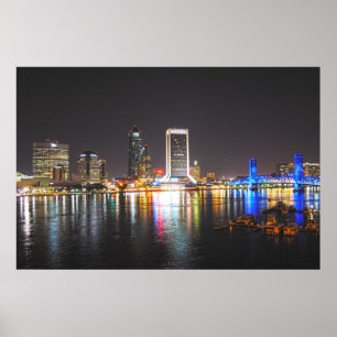 Póster Skyline de Jacksonville Florida