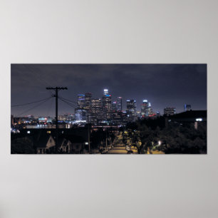 Póster Skyline de Los Angeles na noite 2