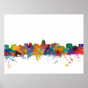 Póster Skyline de Madison Wisconsin