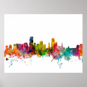 Póster Skyline de Miami Florida