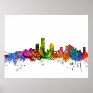 Póster Skyline de Milwaukee Wisconsin