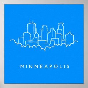 Poster Skyline de Minneapolis, Minnesota