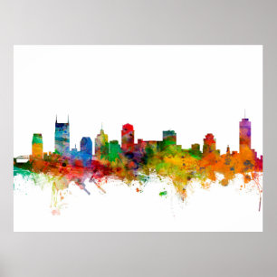 Poster Skyline de Nashville Tennessee