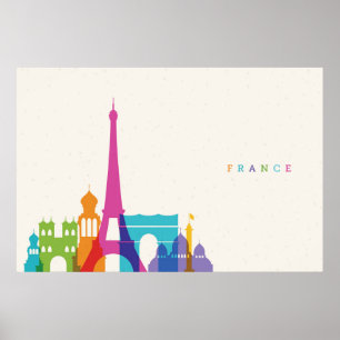 Poster Skyline de néon de France