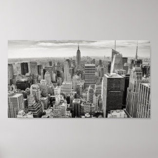 Póster Skyline de Nova York, preto e branco