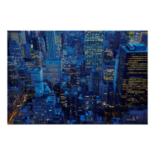 Póster Skyline de NYC, opinião de ângulo alto no