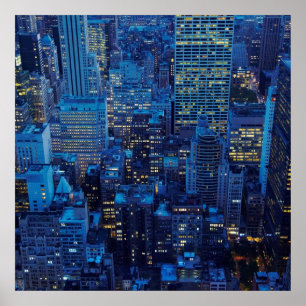 Póster Skyline de NYC, opinião de ângulo alto no