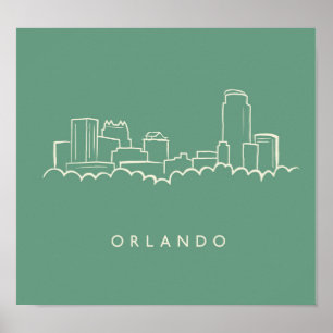 Poster Skyline de Orlando Florida