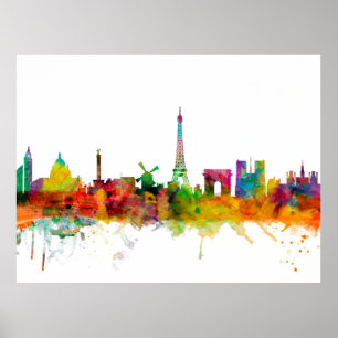 Póster Skyline de Paris France