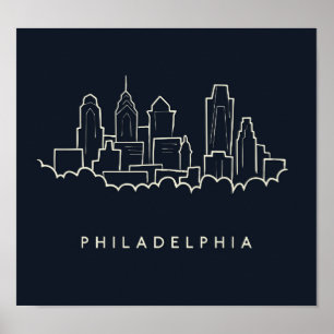 Poster Skyline de Philadelphfia Pensilvânia