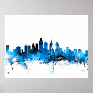 Póster Skyline de Philadelphfia Pensilvânia