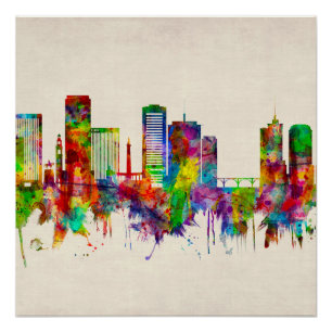 Póster Skyline de Richmond Virginia