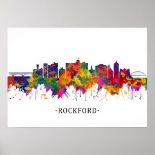 Poster Skyline de Rockford Illinois