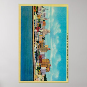Póster Skyline de San Diego do BaySan Diego, CA