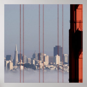 Poster Skyline de San Francisco da ponte do Golden Gate
