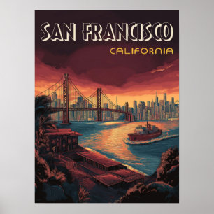 Poster Skyline de São Francisco com Ponte Ouro Gate