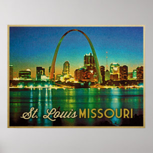 Póster Skyline de St Louis Missouri