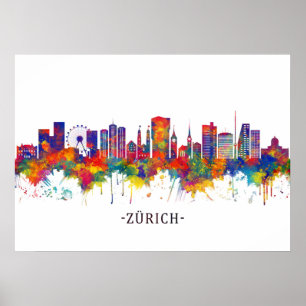 Poster Skyline de Suiça Zurich