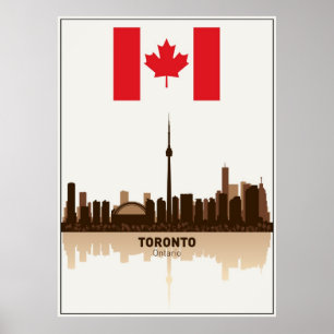 POSTER SKYLINE DE TORONTO ONTÁRIO CANADÁ