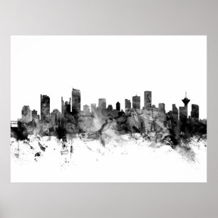 Póster Skyline de Vancôver Canadá