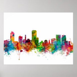 Poster Skyline de Wellington Nova Zelândia
