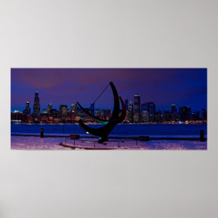 Póster Skyline do feriado de Chicago