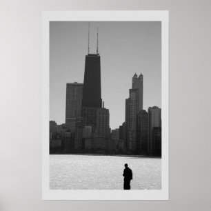 Poster skyline do inverno, Chicago