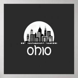 Poster Skyline do Ohio Personalizado