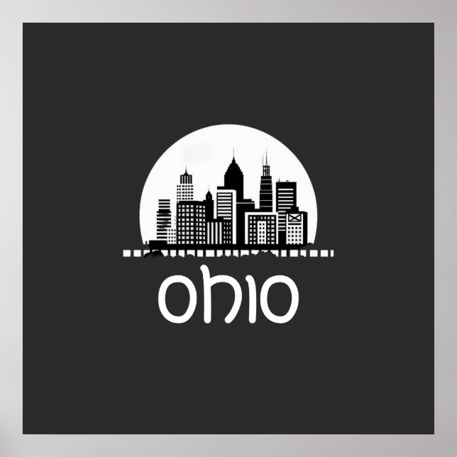 Poster Skyline do Ohio Personalizado (Frente)