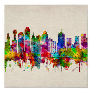 Póster Skyline do Texas