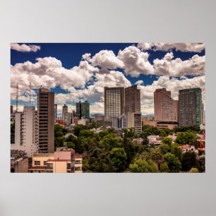 Póster Skyline Dos Hotéis Na Cidade De Polanco México