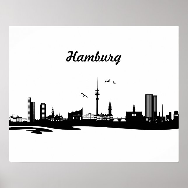 Poster Skyline Hamburg (Frente)