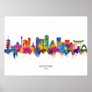 Poster Skyline Hiroshima Japão