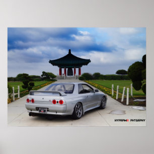 Poster Skyline "lúcido" Vspec de Nissan GT-R R32