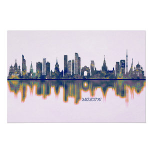 Póster Skyline Moscou