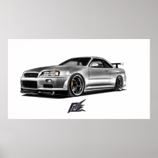 Poster skyline nissan gtr r34