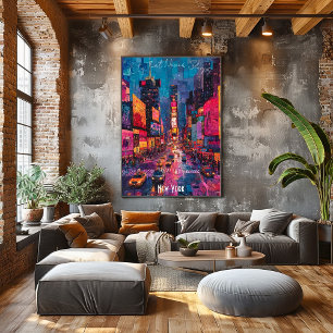 Poster Skyline Nova Iorque - Arte de parede NYC vibrante