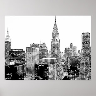 Póster Skyline Nova York