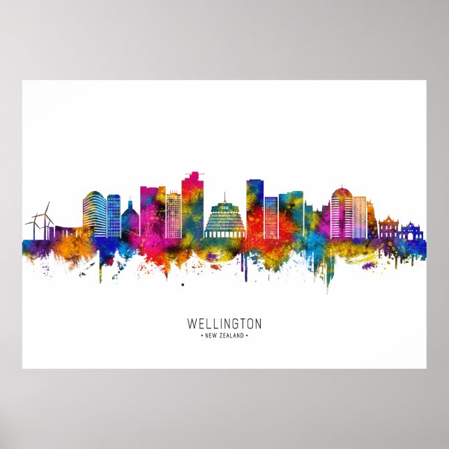Poster Skyline Nova Zelândia (Frente)