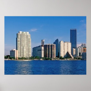Póster Skyline of Miami, Florida