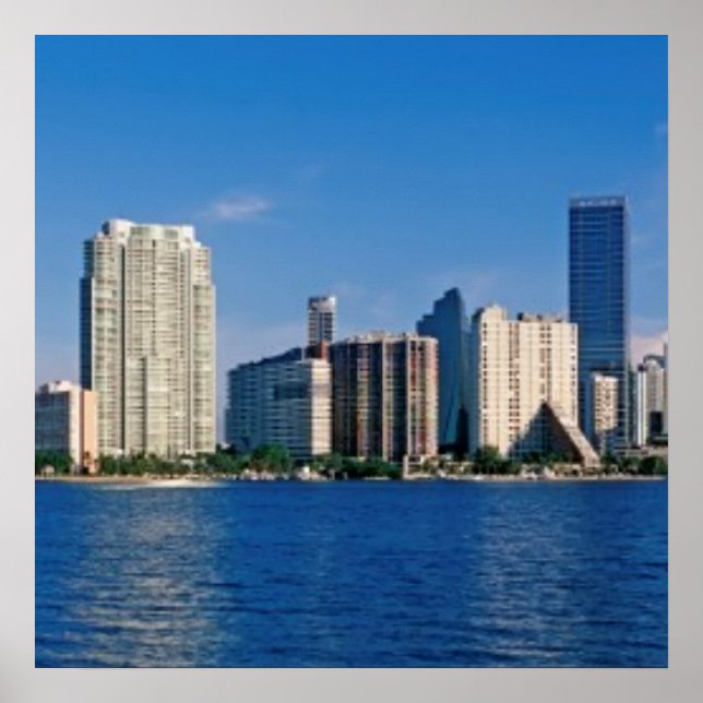 Póster Skyline of Miami, Florida (Frente)