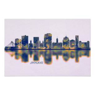 Póster Skyline Spokane