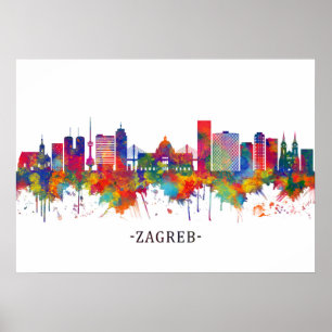 Poster Skyline Zagreb Croácia