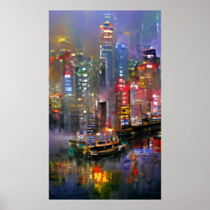 Poster Skyscraper - Colorful Abstract Painting