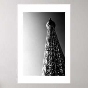 Poster Skytree de Tóquio (preto e branco)