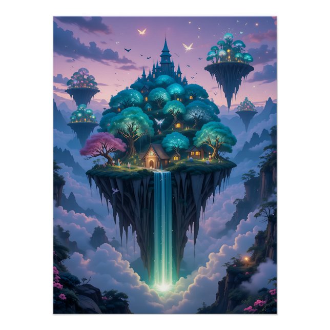 Póster Skyward Whispers: Floating Islands (Frente)