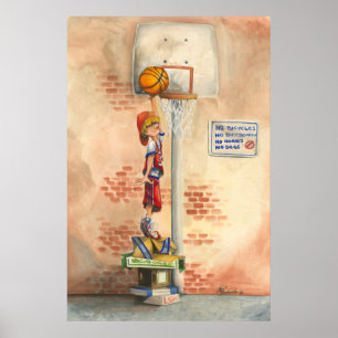 Póster Slam Dunk, em Basquetebol Hoop, por Jay Throckmort