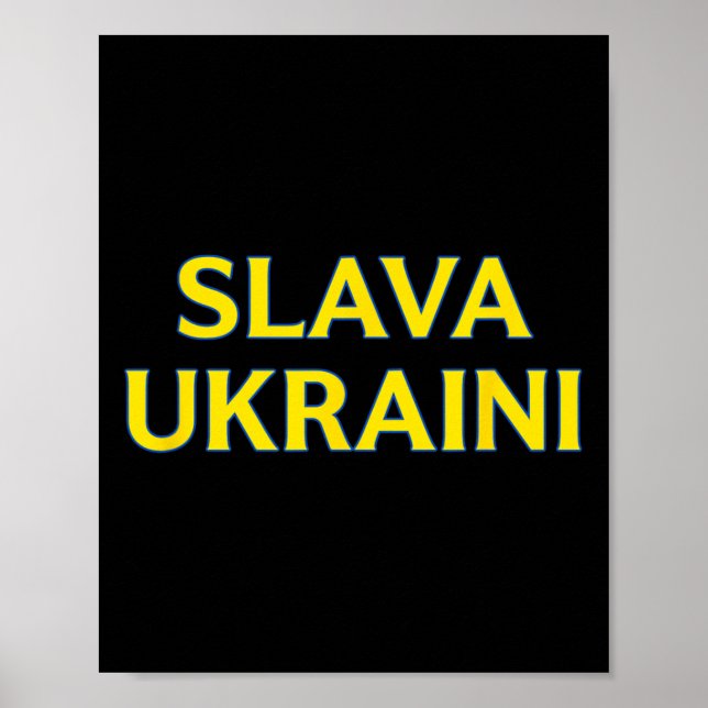 Poster Slava Ukraini – Cores ucranianas ousadas Apoio à U (Frente)